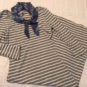 Midi Grey & white striped dress size Small